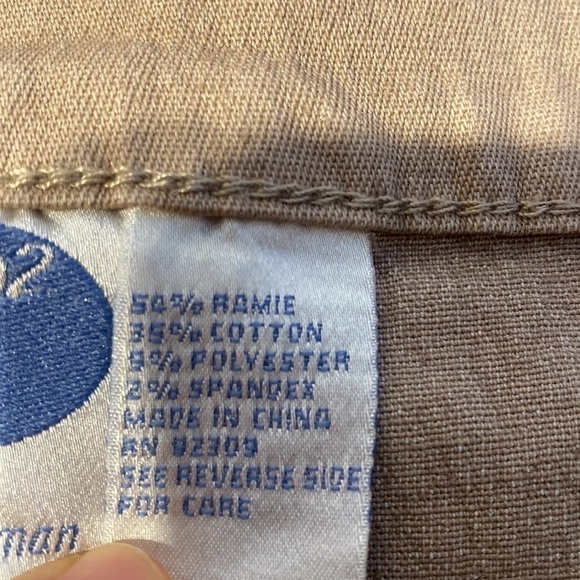 Q womens Siane Gilman solid tan stretch Boot cut plus size pants 18W.  EUC - Picture 5 of 5